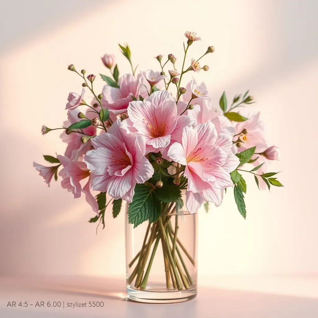 アルケミラの花を使ったアレンジメント