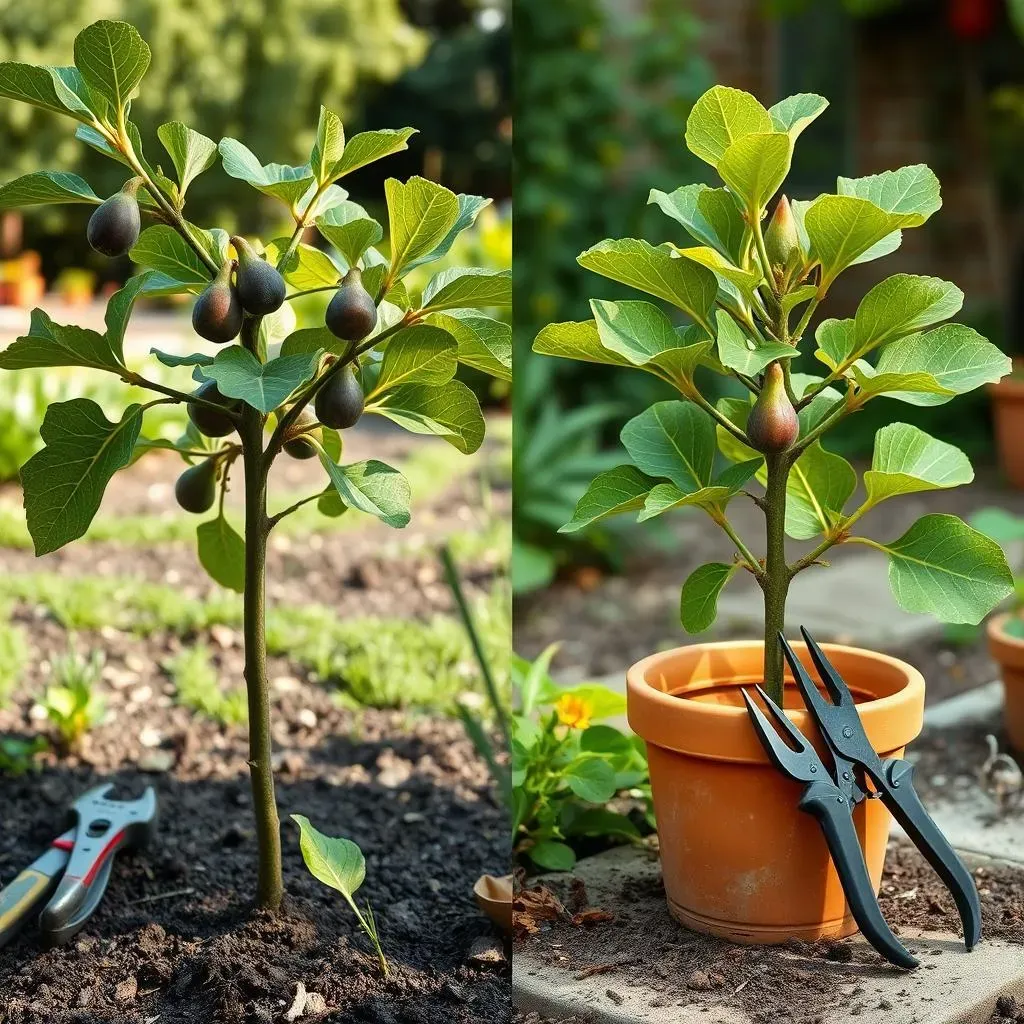 庭植えと鉢植えでのイチジク樹高の調整